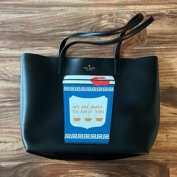 Kate Spade NYC Black Leather Tote Bag - Picture 3 of 10